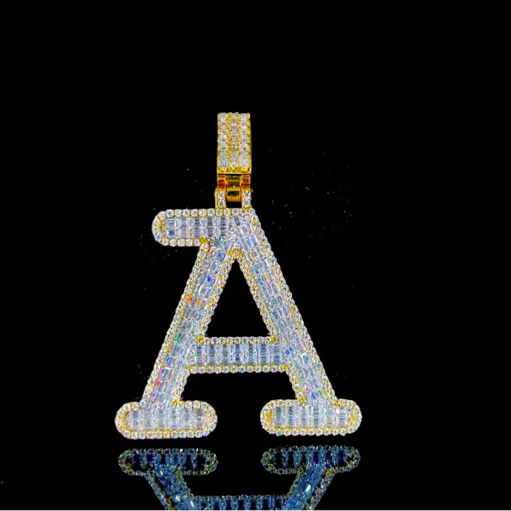 Letter Custom 14k Gold Diamond pendant